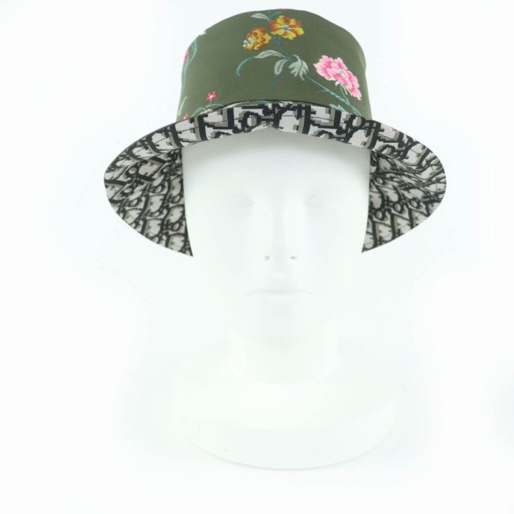 Christian Dior 32 Pfl923 I153 Teddy-D Oblique Reversible Bucket Hat Khaki 56 - Picture 3 of 10